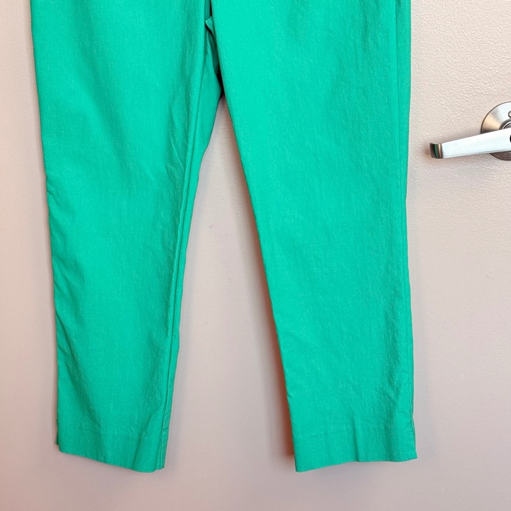 Chico's Brigitte Slim Ankle Pants Kelly Green Pull On Stretch Sz 1 US 8 Cropped - Picture 8 of 12